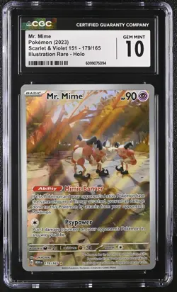 2023 Pokemon 151 Mr. Mime 179/165 SV Illustration Rare CGC GEM MINT 10 - Image 1