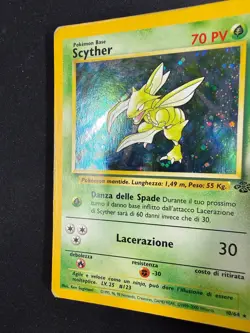 Pokemon Scyther 10/64 Jungle Rara Holo Unlimited Wizards ITA Carte Vintage - Image 4