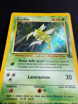 Pokemon Scyther 10/64 Jungle Rara Holo Unlimited Wizards ITA Carte Vintage - Image 5