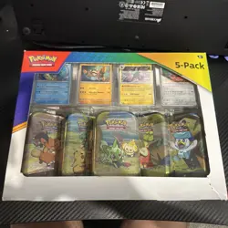 Pokemon TCG Scarlet & Violet Paldea Friends Mini Tin 5 Pack Sealed w/ rip on box - Image 1