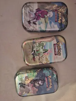 Empty Pokemon TCG Mini Tin x3 Paldea Friends, Scarlet & Violet, Sinnoh Stars - Image 1