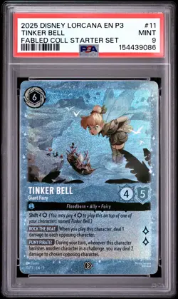 2025 DISNEY LORCANA EN P3-PROMO #11 TINKER BELL - GIANT FAIRY PSA 9 - Image 1
