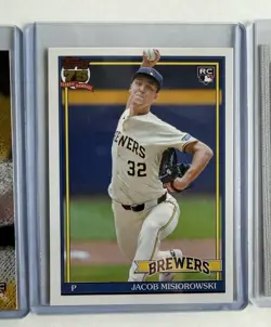Jacob Misiorowski 2026 Topps Series 1 Rookie Card RC 3-Card Lot Brewers #10 75th - Image 3