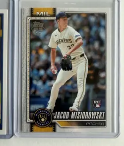 Jacob Misiorowski 2026 Topps Series 1 Rookie Card RC 3-Card Lot Brewers #10 75th - Image 4