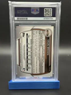2023 Bowman Chrome Prospect Autographs Vaun Brown Speckle Refractor PSA 10 - Image 2