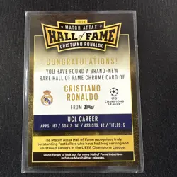 Cristiano Ronaldo 2024 Topps Match Attax Hall Of Fame Chrome - Image 2