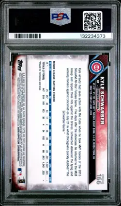 2016 Topps Chrome #166 Kyle Schwarber Sepia Refractor Rookie RC PSA 10 - Image 2