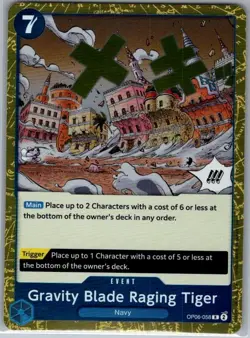Gravity Blade Raging Tiger OP06-058 English Wings Captain - One Piece Card - NM - Image 1