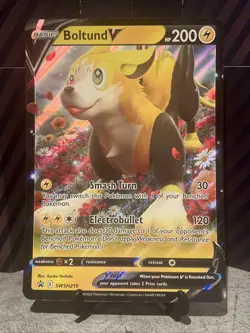 Boltund V SWSH219 JUMBO OVERSIZED Black Star Promo Pokemon Card - Image 1