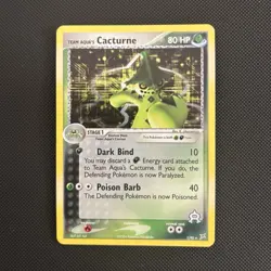 Team Aqua's Cacturne 3/95 EX Team Magma vs Aqua 2004 Holo Rare - Image 1