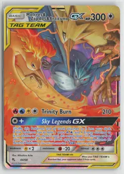 Moltres & Zapdos & Articuno GX 44/68 Holo GX Rare Hidden Fates Pokemon NM - Image 1
