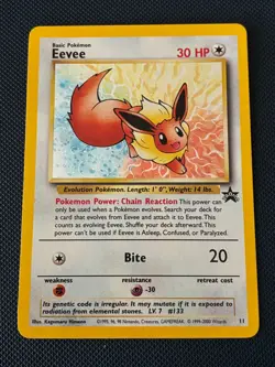Eevee 11 Holo Promo Black Star Pokemon Card with Swirl Excellent Condition (4) - Image 1