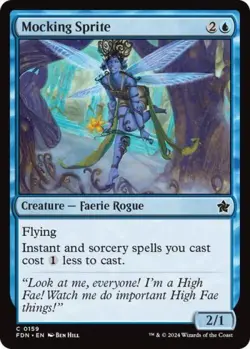 Mocking Sprite -Foil Near Mint MTG Foundations - Image 1