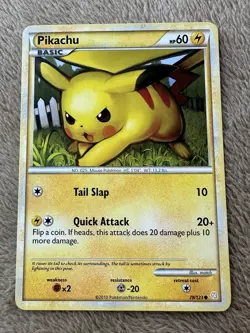 2010 Pokemon TCG HGSS Gyarados & Raichu Pikachu HP 60 Common non-holo 78/123 MP - Image 1