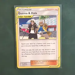 Guzma & Hala 193/236 Uncommon Cosmic Eclipse Pokemon LP - Image 1