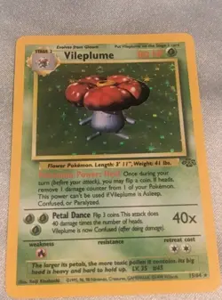 Pokemon TCG Vileplume Jungle Holo Card 15/64 Unlimited Rare 1999 WOTC MT-NM - Image 1