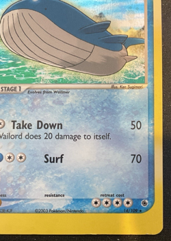 Wailord 2003 Pokemon EX Ruby & Sapphire 14/109 Holo Card - Image 2