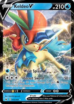 Keldeo V 53/202 Rare Holo V | Sword & Shield | Pokemon Card - Image 1