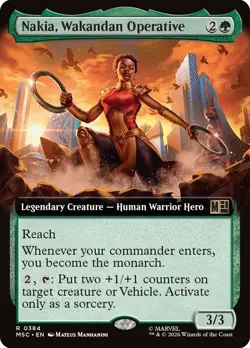 Nakia, Wakandan Operative Extended Art Marvel Super Heroes NM MTG - Image 1
