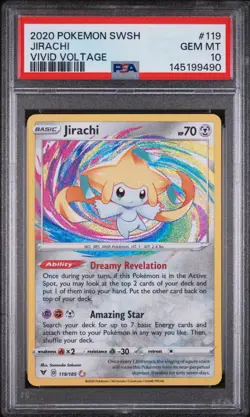 2020 Pokemon Vivid Voltage Jirachi Amazing Rare 119/185 PSA 10 Gem Mint - Image 1