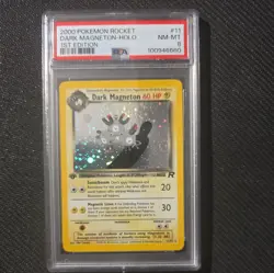 Pokemon 1st Edition Dark Magneton Holo 11/82 Team Rocket PSA 8 NM/Mint - Image 1