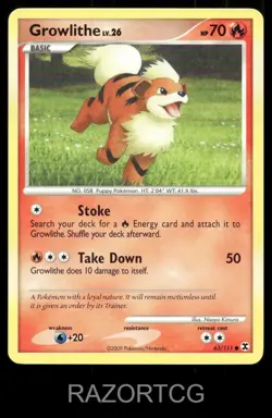 GROWLITHE 63/111 C RISING RIVALS POKEMON LP/MP - Image 1