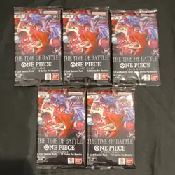 Bandai One Piece Card Game OP-16 The Time of Battle English Booster Packs x5 - Image 1