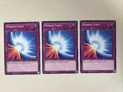 Yugioh - Mirror Force x 3 - NM - Plus Free Holo Card - Image 1
