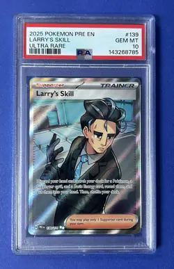 2025 Pokemon PRE EN Larry’s Skill Ultra Rare #139 PSA 10 GEM MT - Image 1