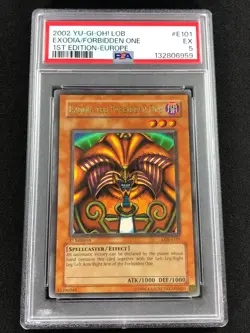 Yugioh 2002 Exodia The Forbidden One 1st LOB-E101 Ultra Rare PSA 5 - Image 1