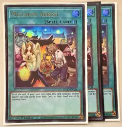 Yugioh! 3x Mistaken Arrest BLGG-EN114 Ultra Rare 1st Ed NM - Image 1