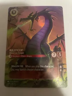 Disney Lorcana TCG Maleficent - Monstrous Dragon Store Champ Promo Holo #5 - Image 1
