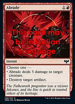 MTG 2x ABRADE EXC - ABRASIONE - VOW - MAGIC - Image 1