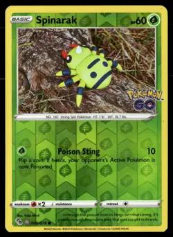 Spinarak (Peelable Ditto) 006/078 Holo Common Pokemon GO Pokemon NM - Image 1