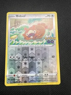 Bidoof (Peelable Ditto) 059/078 Pokemon GO Reverse Holo - Image 1
