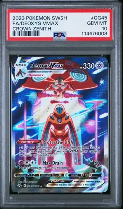 2023 POKEMON SWORD & SHIELD CROWN ZENITH GG45 FA/DEOXYS VMAX CROWN ZENITH PSA 10 - Image 1
