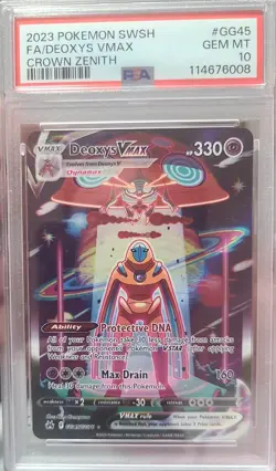 2023 POKEMON SWORD & SHIELD CROWN ZENITH GG45 FA/DEOXYS VMAX CROWN ZENITH PSA 10 - Image 3