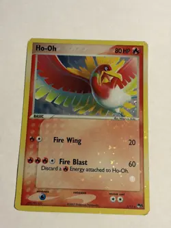 Pokemon Ho-Oh 001/017 POP Series 5 2007 English Holo Rare Basic 80 HP - Image 1