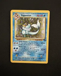 Pokemon TCG Jungle Vaporeon 12/64 Holo Rare Unlimited English 1999 - Image 1