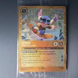 SEALED Stitch Carefree Snowboarder 42/P3 Promo Glimmer Foil NM Disney Lorcana - Image 1