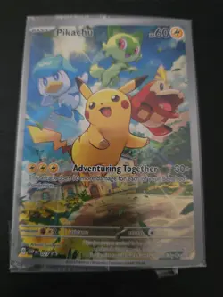 Pokemon Pikachu TCG SVP027 Black Star Promo Holo Card Full Art - Image 1