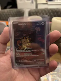 Team Rocket's Meowth AR sv10 109/098 Team Rocket Pokemon TCG NM - Image 1
