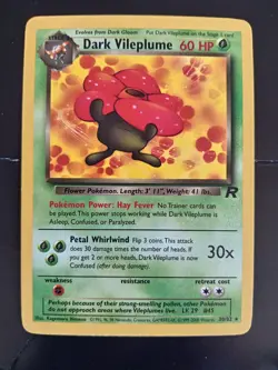 Pokemon TCG Dark Vileplume 30/82 Team Rocket Non-Holo Rare WOTC Pokemon Card LP - Image 3
