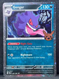 Gengar (Cosmos Holo) 057/091 Holo Trick or Trade BOOster 2024 Pokemon NM - Image 1