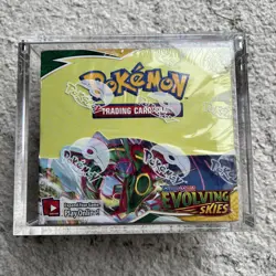 Pokemon TCG Evolving Skies Booster Box 36 Packs New and Sealed + Arcylic Case - Image 1