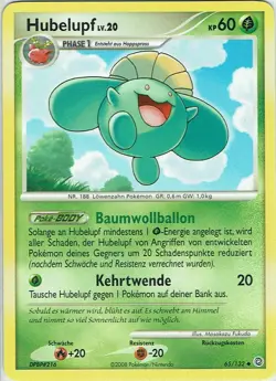 Pokemon Karte Trading Card Game Ratselhafte Wunder Nr. 65/132 Hubelupf deutsch - Image 1