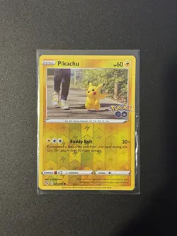 ADDITIONAL INK LINE ERROR Pokemon Pikachu Pokemon Go 027/078 Reverse Holo Common - Image 1