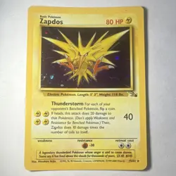 Zapdos Fossil 15/62 Holo Rare Unlimited Vintage 1999 WOTC Pokemon TCG - Image 1