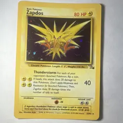 Zapdos Fossil 15/62 Holo Rare Unlimited Vintage 1999 WOTC Pokemon TCG - Image 5