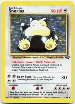 Pokemon TCG Snorlax (11) Jungle Holo Rare 11/64 Unlimited Holo - Image 1